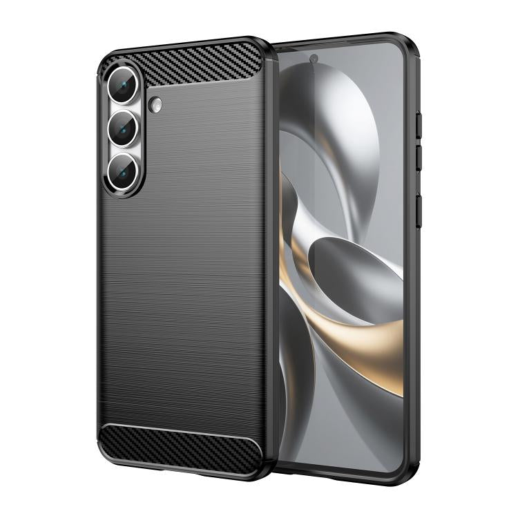Carbon Fiber Brushed Texture TPU Phone Case - For Samsung Galaxy S25 Series / S24 FE
