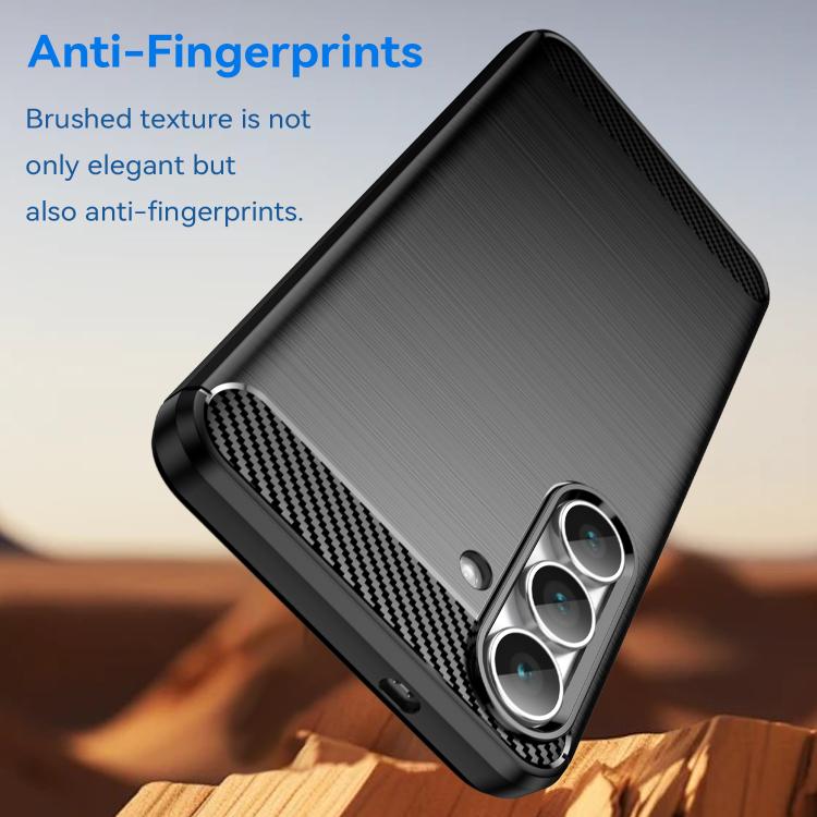 Carbon Fiber Brushed Texture TPU Phone Case - For Samsung Galaxy S25 Series / S24 FE