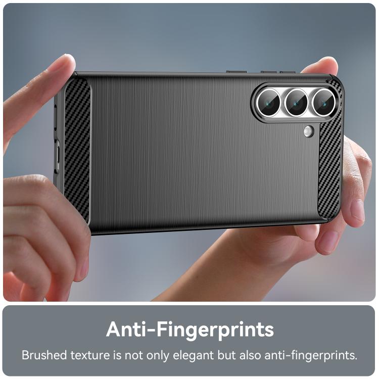 Carbon Fiber Brushed Texture TPU Phone Case - For Samsung Galaxy S25 Series / S24 FE