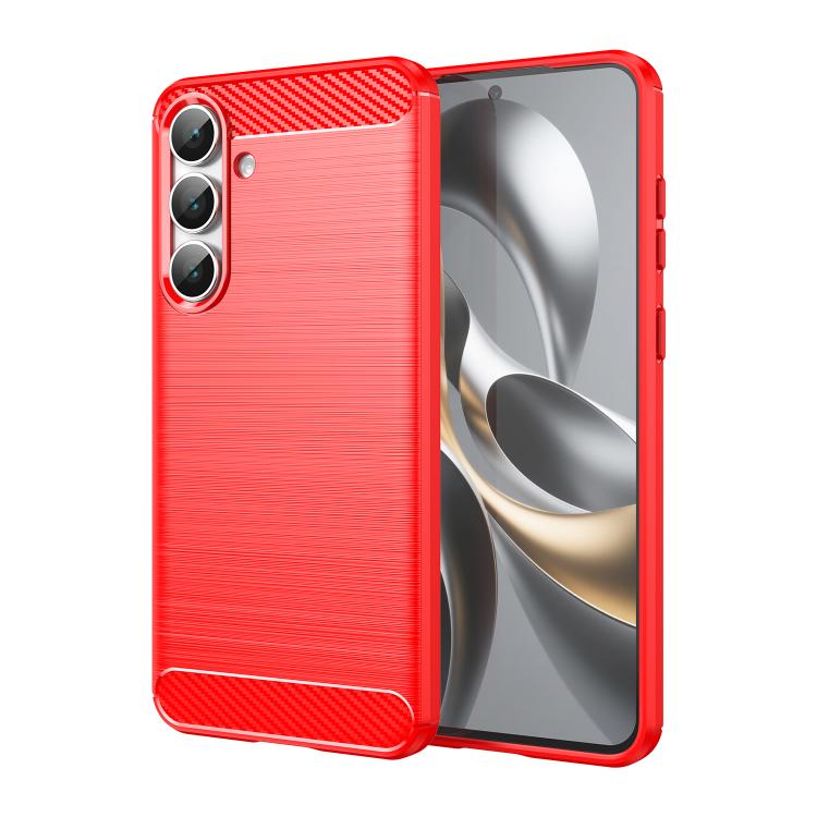 Carbon Fiber Brushed Texture TPU Phone Case - For Samsung Galaxy S25 Series / S24 FE