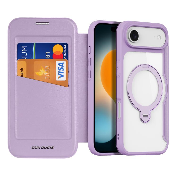 Dux Ducis Skin X Pro Series MagSafe Ring Holder PU Leather Phone Case - For iPhone 17e / 16e / 17 / Air