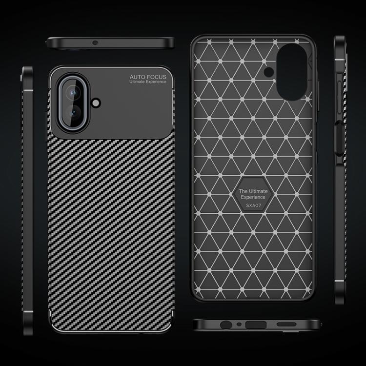Carbon Fiber Texture Shockproof TPU Black Phone Case - For Samsung Galaxy A56 / A36 / A26 / A16 5G / A06 4G