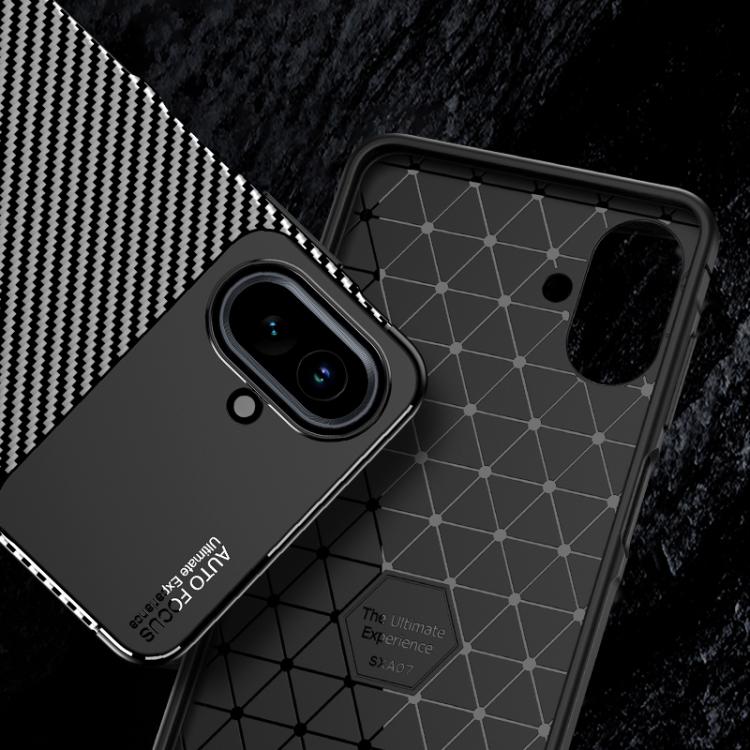 Carbon Fiber Texture Shockproof TPU Black Phone Case - For Samsung Galaxy A56 / A36 / A26 / A16 5G / A06 4G