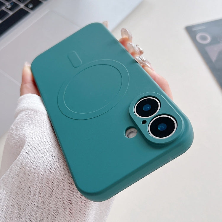 Solid Colour Liquid Silicone MagSafe Phone Case - For iPhone 16 Plus