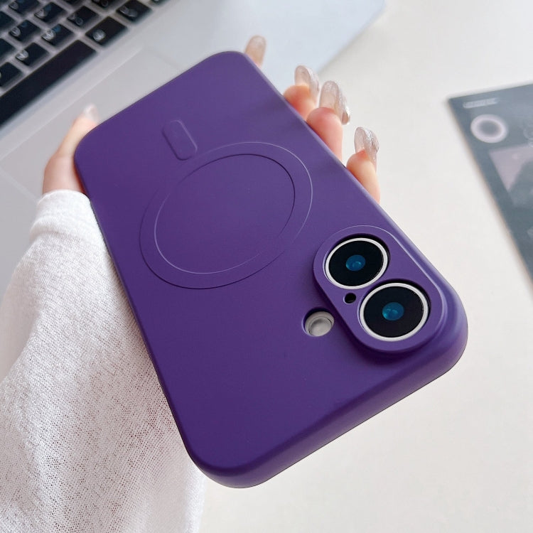 Solid Colour Liquid Silicone MagSafe Phone Case - For iPhone 16 Plus