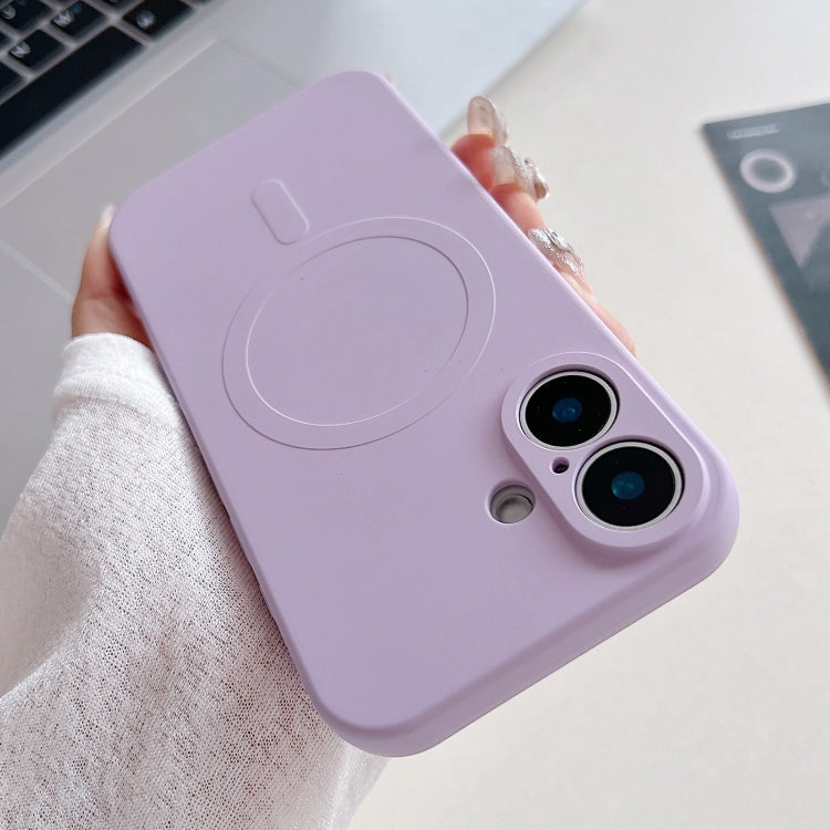 Solid Colour Liquid Silicone MagSafe Phone Case - For iPhone 16 Plus