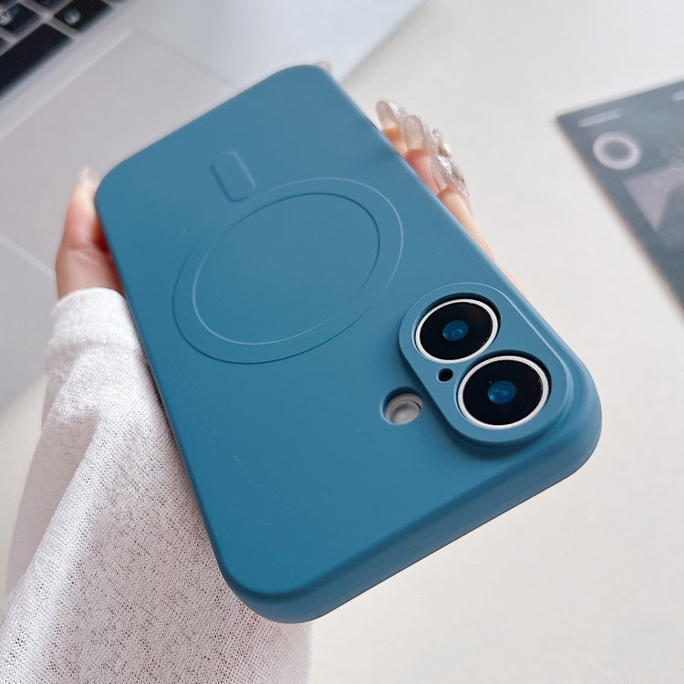 Solid Colour Liquid Silicone MagSafe Phone Case - For iPhone 16 Plus