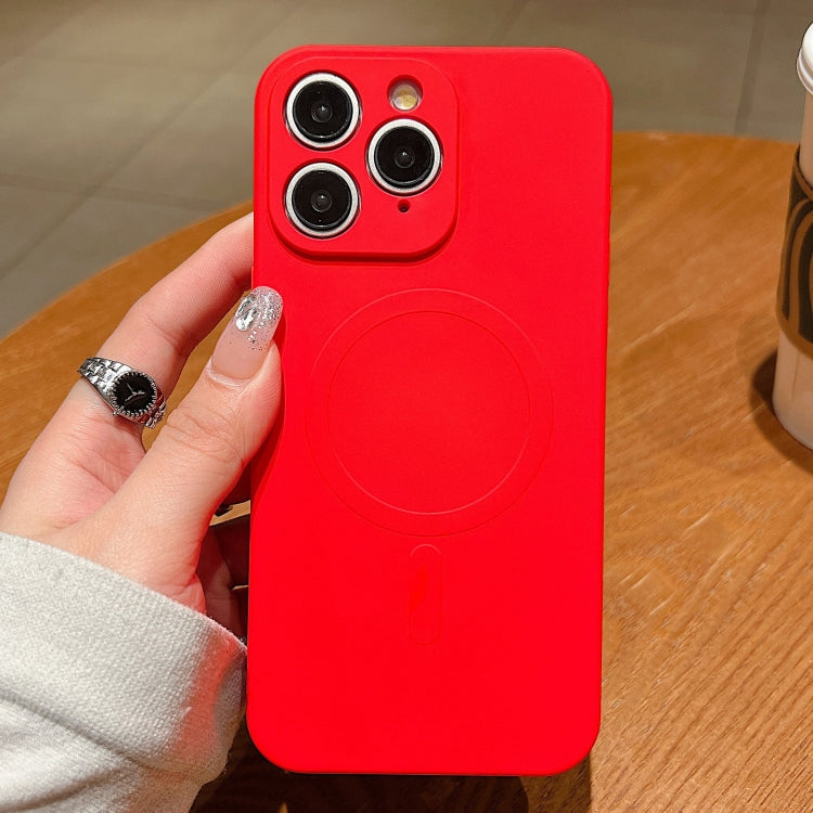 Solid Colour Liquid Silicone MagSafe Phone Case - For iPhone 11 Pro Max