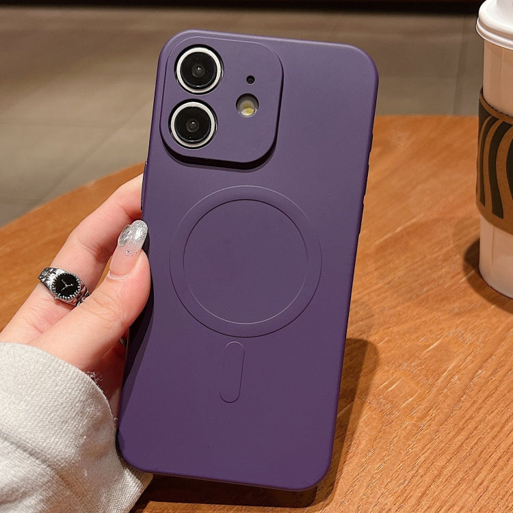 Solid Colour Liquid Silicone MagSafe Phone Case - For iPhone 11