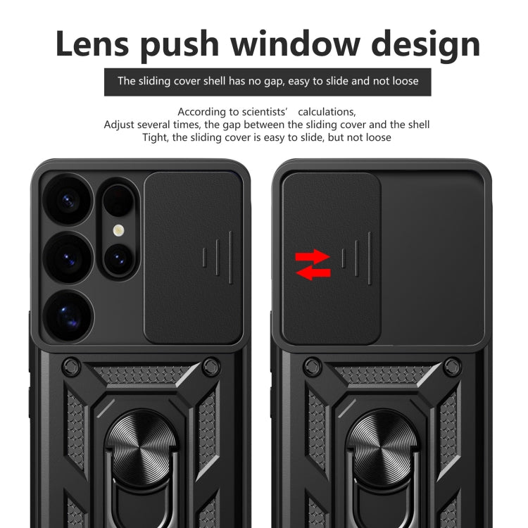Sliding Camera Cover Design TPU + PC Phone Case - For Samsung Galaxy S25 Ultra
