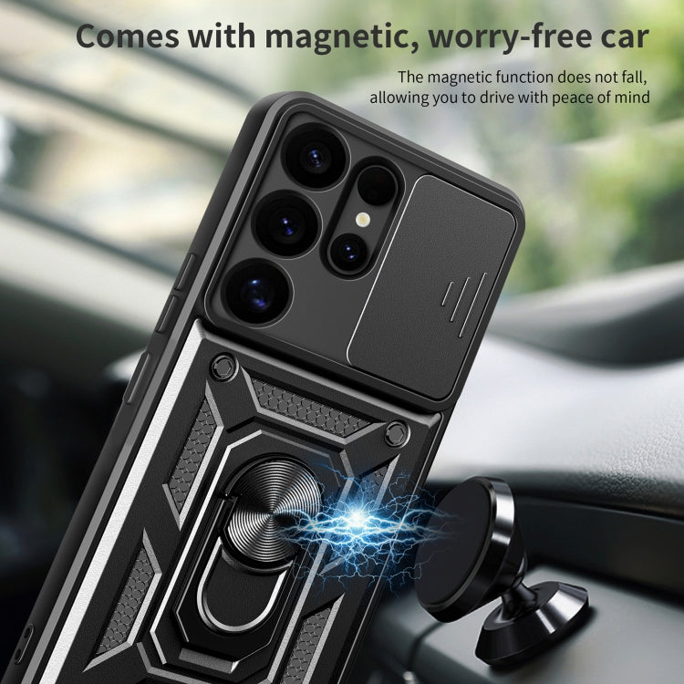 Sliding Camera Cover Design TPU + PC Phone Case - For Samsung Galaxy S25 Ultra