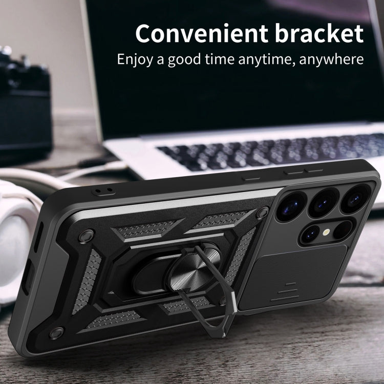 Sliding Camera Cover Design TPU + PC Phone Case - For Samsung Galaxy S25 Ultra