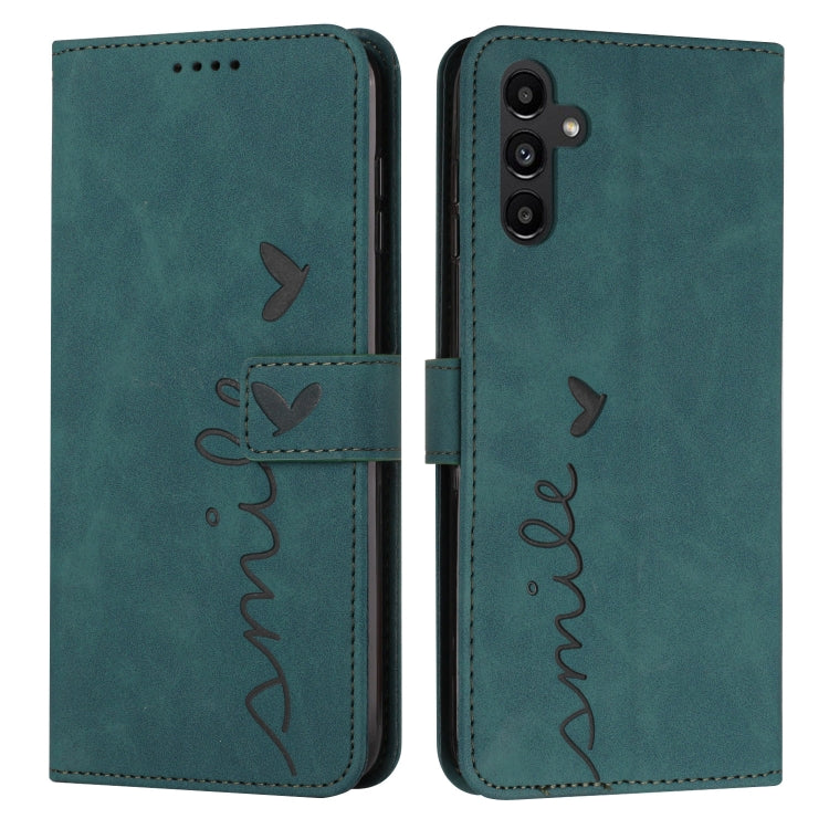 Skin Feel Heart Embossed PU Leather Phone Case with Long Lanyard - For Samsung Galaxy S25 Edge / S25 / S24 / S25+ / S24+ / S25 Ultra