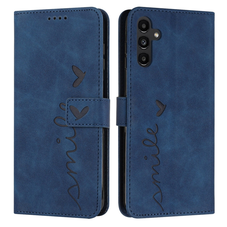 Skin Feel Heart Embossed PU Leather Phone Case with Long Lanyard - For Samsung Galaxy S25 Edge / S25 / S24 / S25+ / S24+ / S25 Ultra