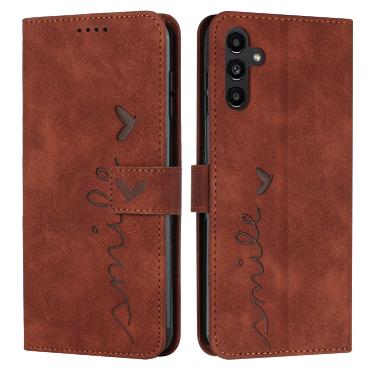 Skin Feel Heart Embossed PU Leather Phone Case with Long Lanyard - For Samsung Galaxy S25 Edge / S25 / S24 / S25+ / S24+ / S25 Ultra