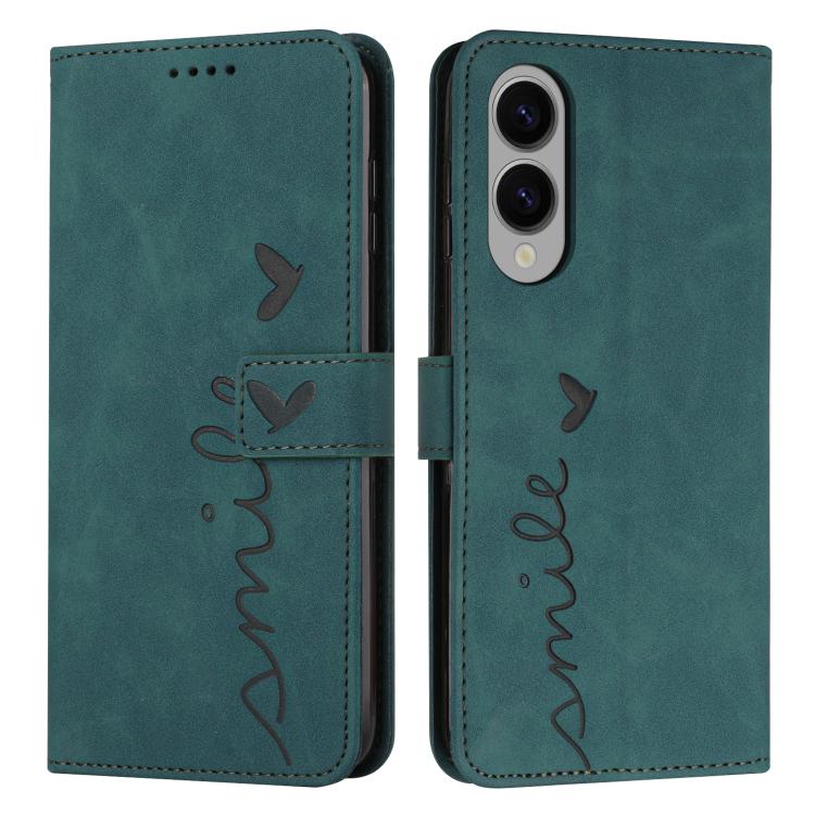 Skin Feel Heart Embossed PU Leather Phone Case with Long Lanyard - For Samsung Galaxy S25 Edge / S25 / S24 / S25+ / S24+ / S25 Ultra