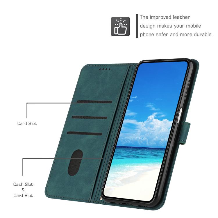 Skin Feel Heart Embossed PU Leather Phone Case with Long Lanyard - For Samsung Galaxy S25 Edge / S25 / S24 / S25+ / S24+ / S25 Ultra