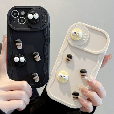 Briquettes Sliding CamShield 3D Coffee TPU Phone Case - For iPhone X Series / 11 / 11 Pro Max / 12 Pro / 12 Pro Max