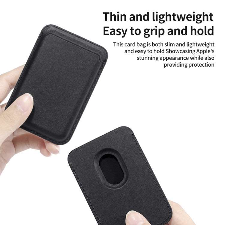 Single Card Slot MagSafe Magnetic PU Leather Card Holder