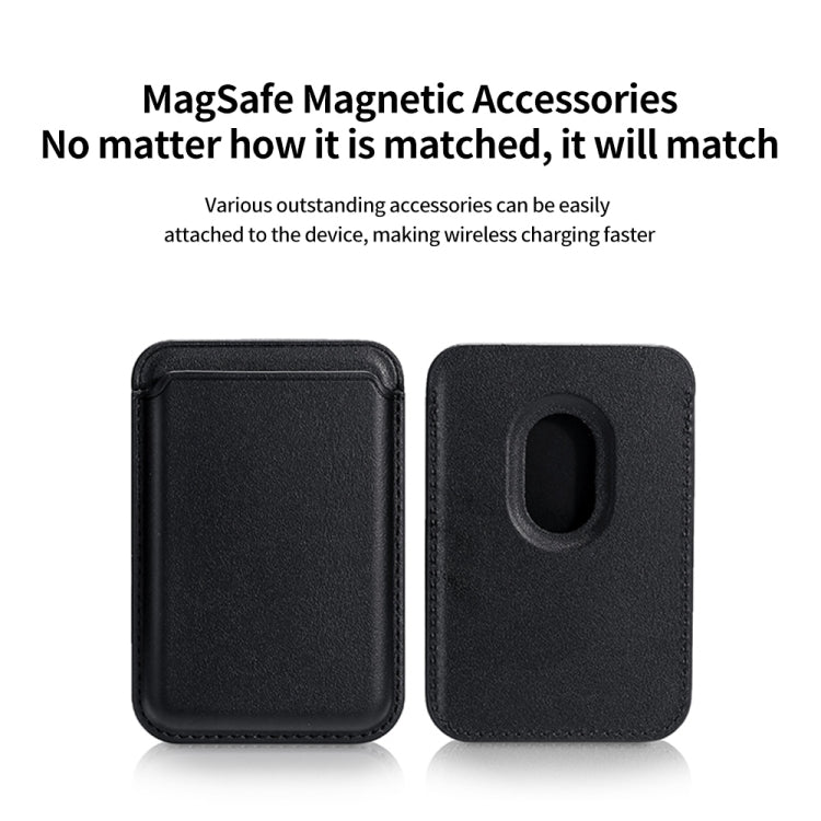 Single Card Slot MagSafe Magnetic PU Leather Card Holder