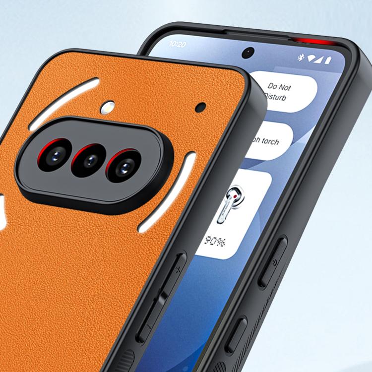 Ultra-thin Plain Skin PU Leather Phone Case - For Nothing Phone (3a)