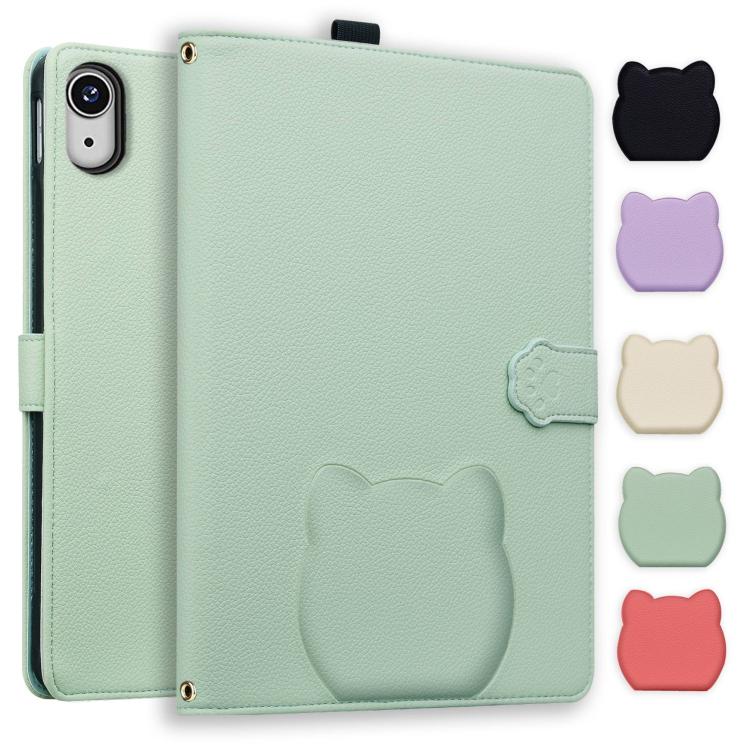 Cat Skin-feel Litchi PU Leather Smart Tablet Case - For iPad Air 13 / Mini (2024) / Mini 6 / iPad 10.2