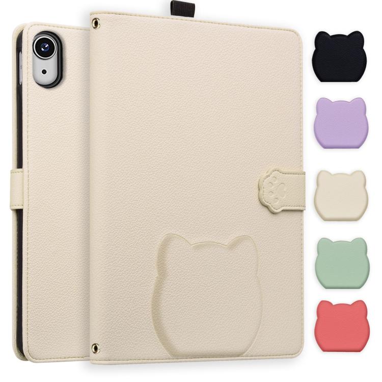 Cat Skin-feel Litchi PU Leather Smart Tablet Case - For iPad Air 13 / Mini (2024) / Mini 6 / iPad 10.2