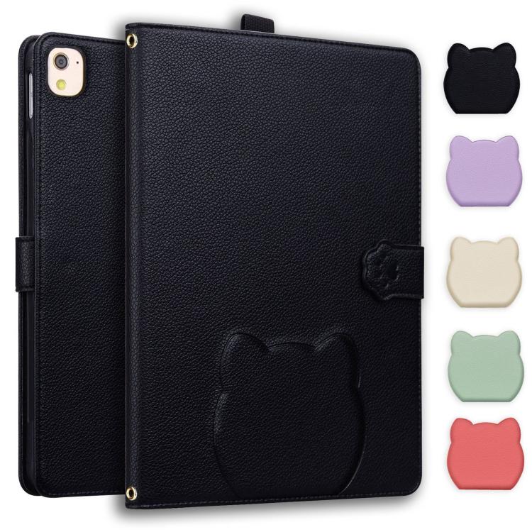 Cat Skin-feel Litchi PU Leather Smart Tablet Case - For iPad Air 13 / Mini (2024) / Mini 6 / iPad 10.2