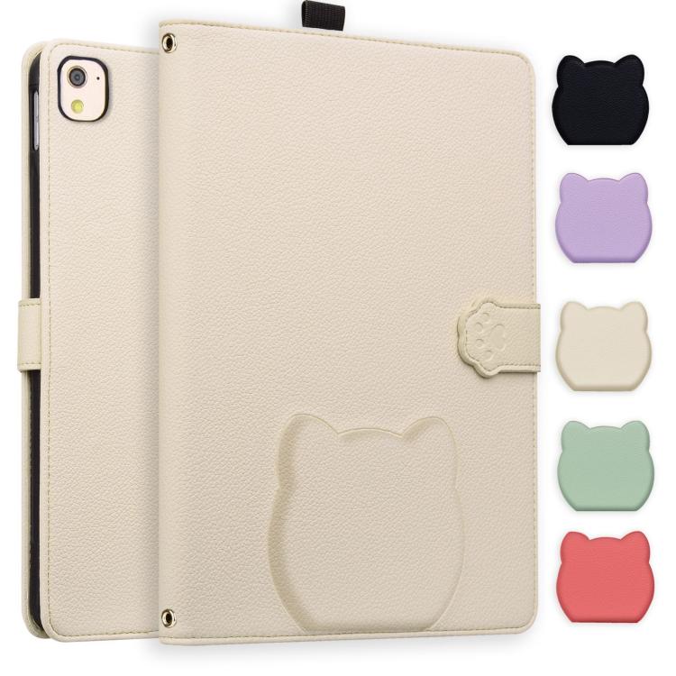 Cat Skin-feel Litchi PU Leather Smart Tablet Case - For iPad Air 13 / Mini (2024) / Mini 6 / iPad 10.2