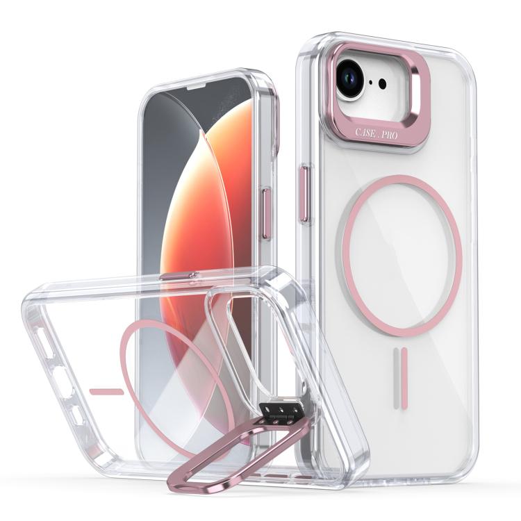 Bright Colour Clear MagSafe Lens Frame Holder Phone Case - For iPhone 16e / 16 Pro Max / 16 Pro / 16 Plus