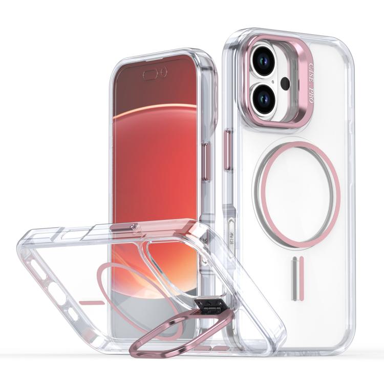 Bright Colour Clear MagSafe Lens Frame Holder Phone Case - For iPhone 16e / 16 Pro Max / 16 Pro / 16 Plus