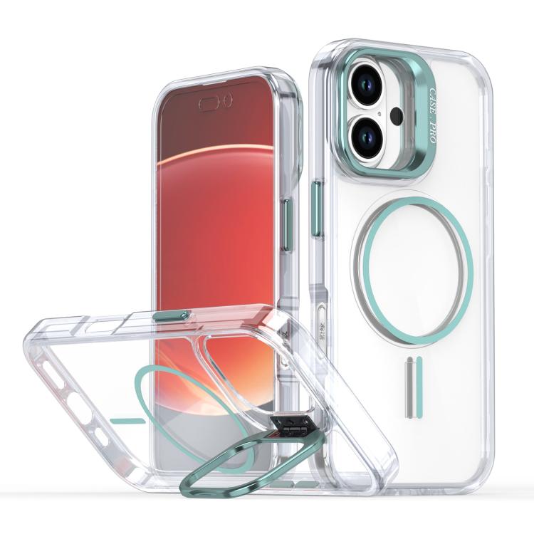 Bright Colour Clear MagSafe Lens Frame Holder Phone Case - For iPhone 16e / 16 Pro Max / 16 Pro / 16 Plus