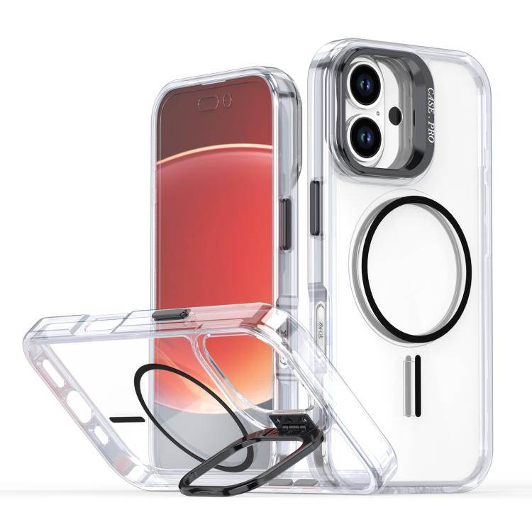 Bright Colour Clear MagSafe Lens Frame Holder Phone Case - For iPhone 16e / 16 Pro Max / 16 Pro / 16 Plus