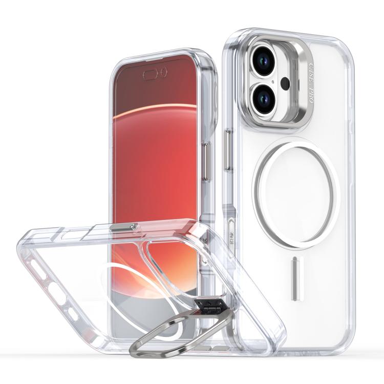 Bright Colour Clear MagSafe Lens Frame Holder Phone Case - For iPhone 16e / 16 Pro Max / 16 Pro / 16 Plus