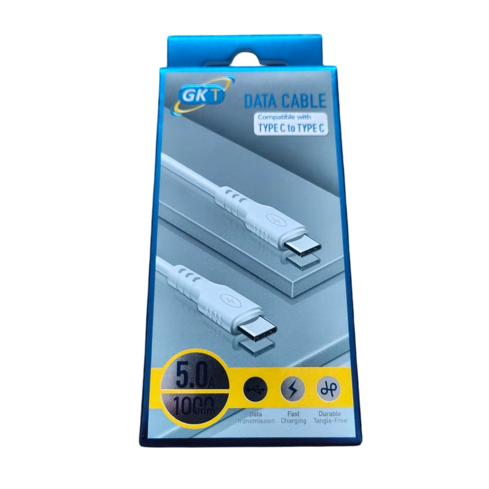 GK Telecom White USB-C to USB-C Cable - 1m