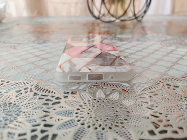 Marble Geometric TPU Coral Case - For Samsung Galaxy S20 - mosaccessories