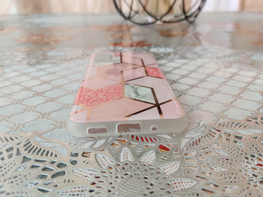 Marble Geometric TPU Pink Case - For Samsung Galaxy S20 - mosaccessories