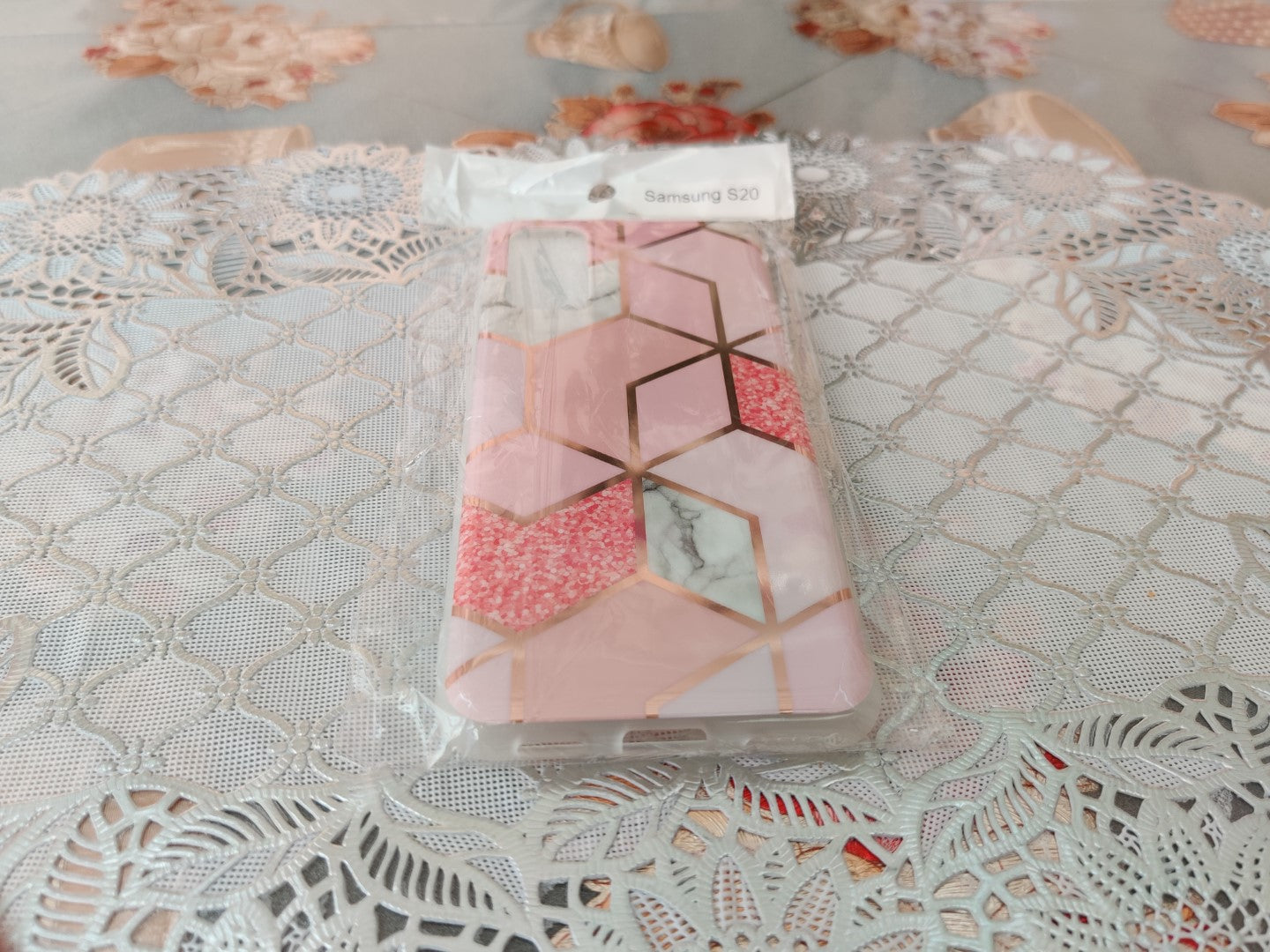 Marble Geometric TPU Pink Case - For Samsung Galaxy S20 - mosaccessories