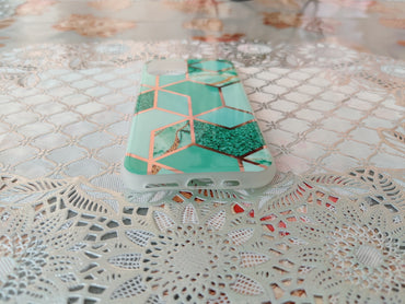 Marble Geometric TPU Green Case - For iPhone 11 - mosaccessories