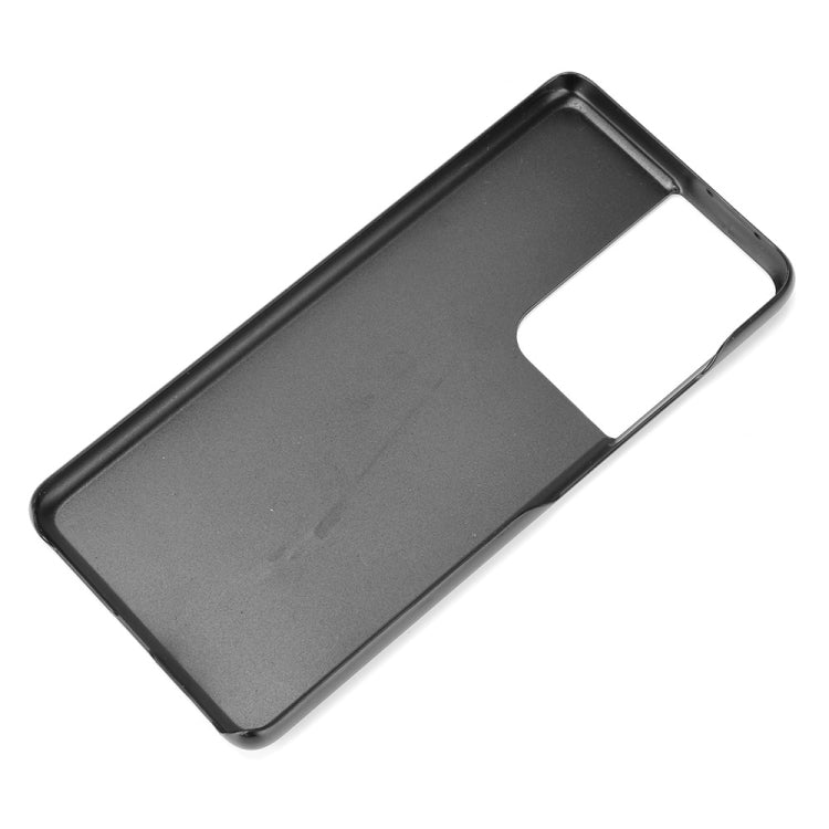 Litchi Texture Leather Coated Black Case - For Samsung Galaxy S21 Ultra - mosaccessories