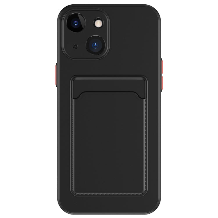 Skin Feel Card Slot Contrast Colour Button TPU Phone Case - For iPhone 15 Plus - mosaccessories