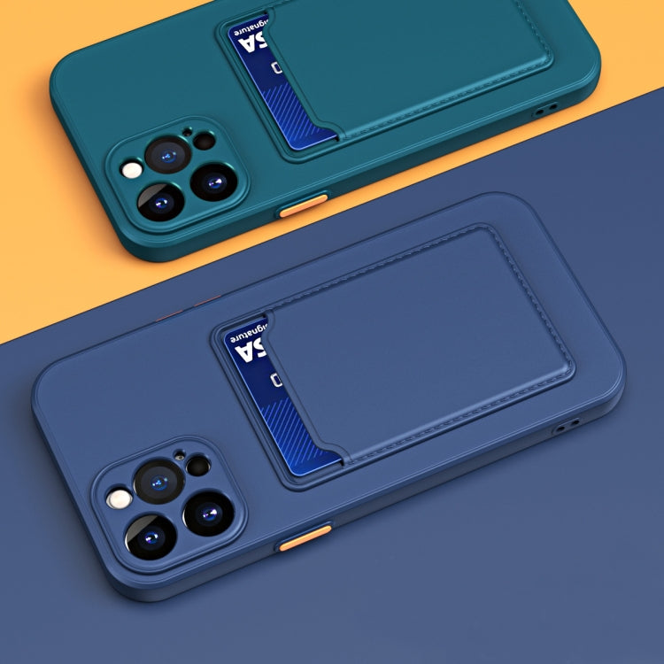 Skin Feel Card Slot Contrast Colour Button TPU Phone Case - For iPhone 15 Pro Max - mosaccessories