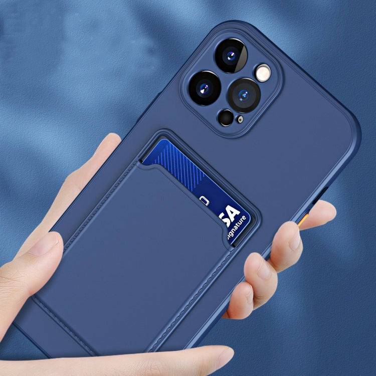 Skin Feel Card Slot Contrast Colour Button TPU Phone Case - For iPhone 15 Pro Max - mosaccessories