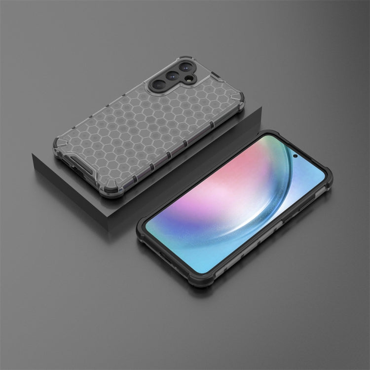 Honeycomb Shockproof PC + TPU Black Phone Case - For Samsung Galaxy A55 - MosAccessories.co.uk