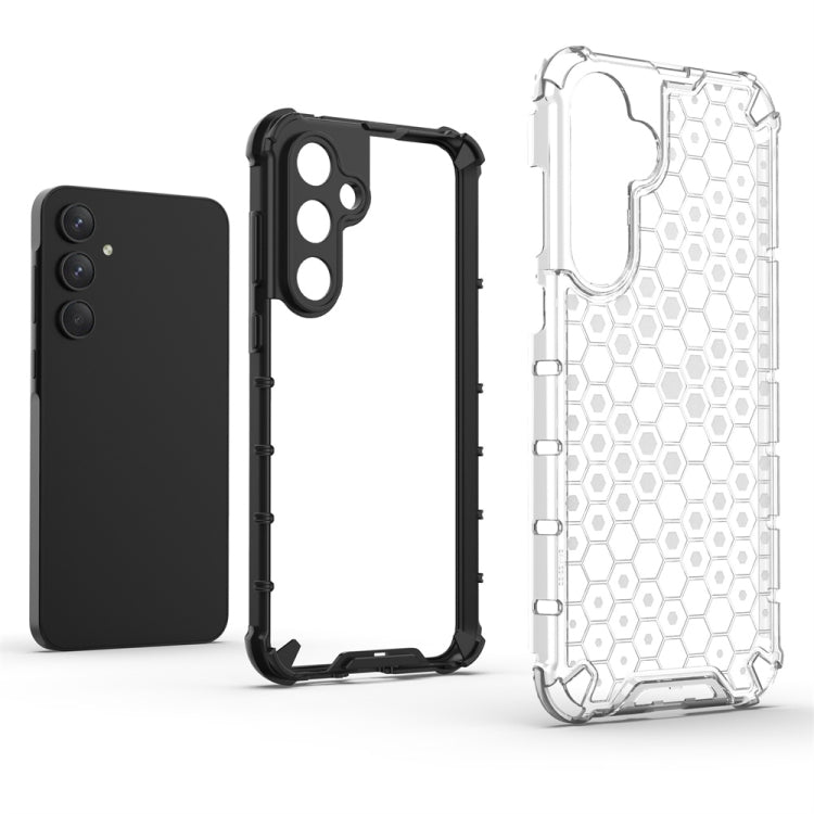Honeycomb Shockproof PC + TPU Black Phone Case - For Samsung Galaxy A55 - MosAccessories.co.uk