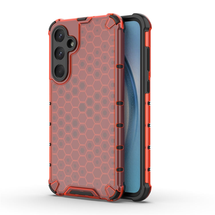 Honeycomb Shockproof PC + TPU Red Phone Case - For Samsung Galaxy A55 - MosAccessories.co.uk