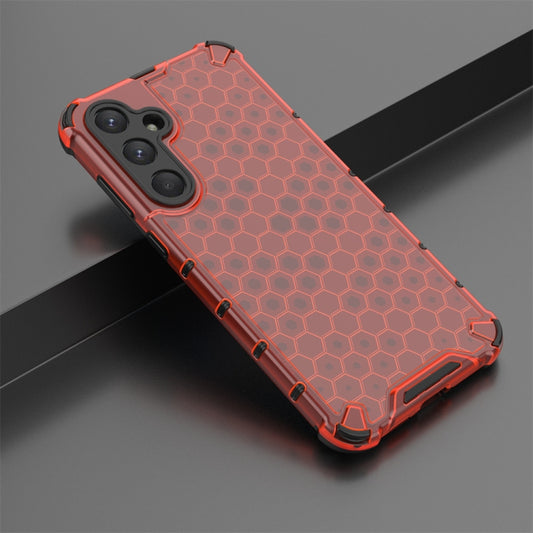 Honeycomb Shockproof PC + TPU Red Phone Case - For Samsung Galaxy A55 - MosAccessories.co.uk