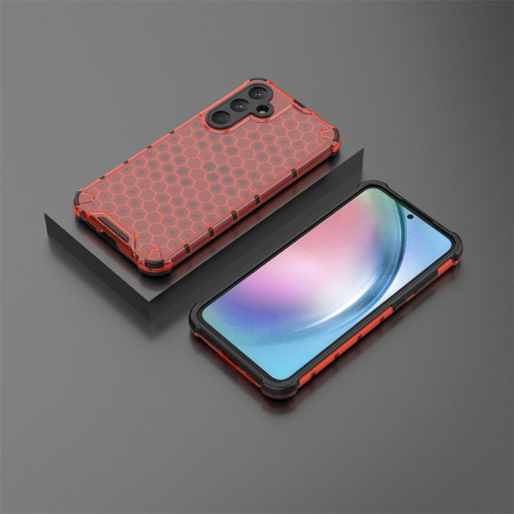 Honeycomb Shockproof PC + TPU Red Phone Case - For Samsung Galaxy A55 - MosAccessories.co.uk