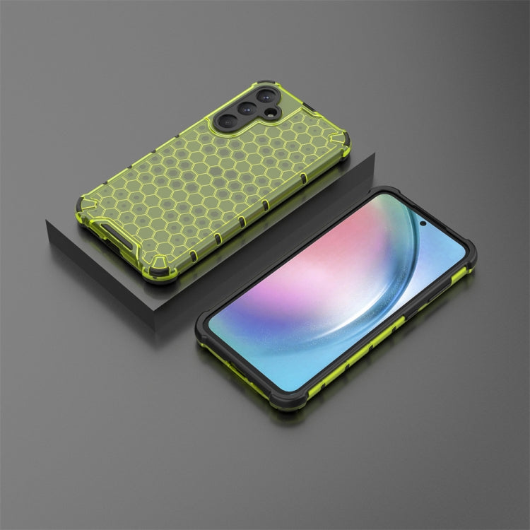 Honeycomb Shockproof PC + TPU Yellow Phone Case - For Samsung Galaxy A55 - MosAccessories.co.uk