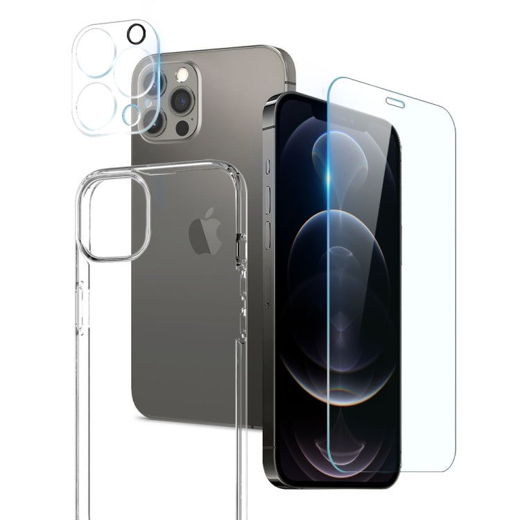 NORTHJO 3 in 1 TPU Clear Phone Case with Screen Film and Lens Film - For iPhone 17 / 16 / 15 / 14 / 13 / 12 Series